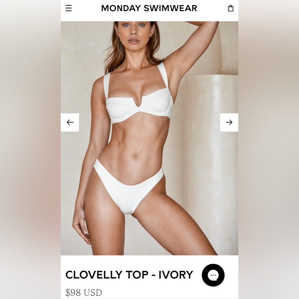 BLUE SPARKLE Monday Swimwear Clovelly top size M